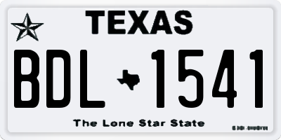 TX license plate BDL1541