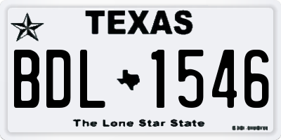 TX license plate BDL1546