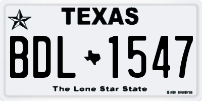 TX license plate BDL1547