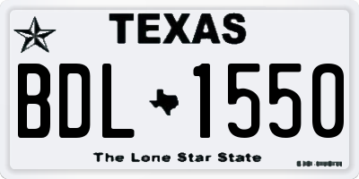 TX license plate BDL1550