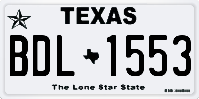 TX license plate BDL1553