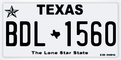 TX license plate BDL1560