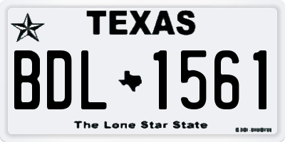 TX license plate BDL1561