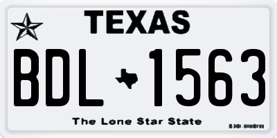 TX license plate BDL1563