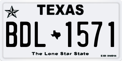 TX license plate BDL1571