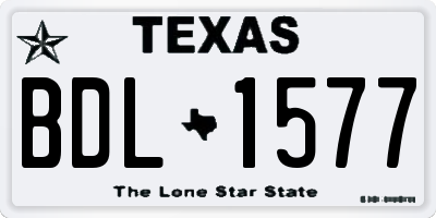TX license plate BDL1577
