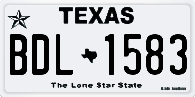 TX license plate BDL1583