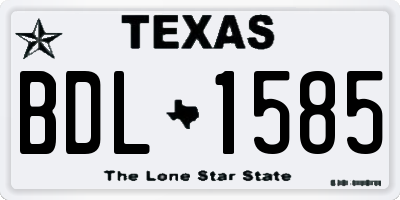 TX license plate BDL1585