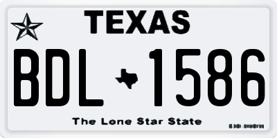 TX license plate BDL1586