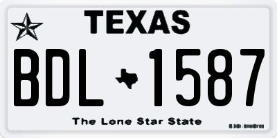 TX license plate BDL1587