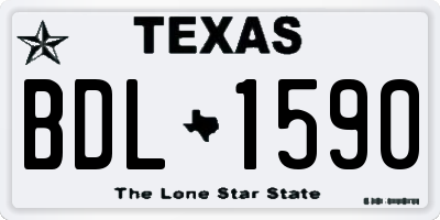 TX license plate BDL1590
