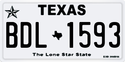 TX license plate BDL1593