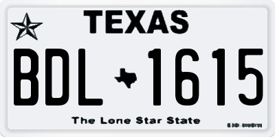 TX license plate BDL1615