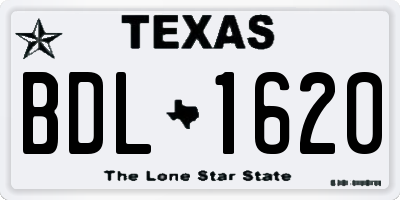 TX license plate BDL1620
