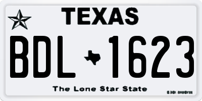 TX license plate BDL1623