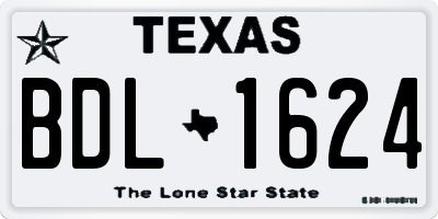 TX license plate BDL1624