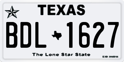 TX license plate BDL1627