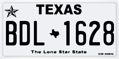 TX license plate BDL1628