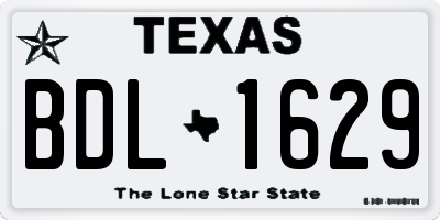 TX license plate BDL1629