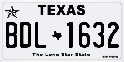 TX license plate BDL1632