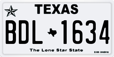 TX license plate BDL1634