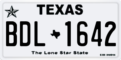 TX license plate BDL1642