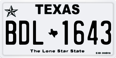 TX license plate BDL1643