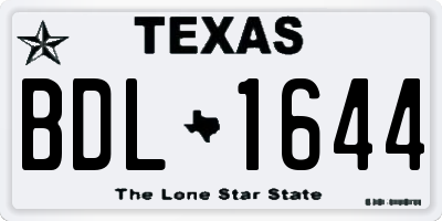 TX license plate BDL1644
