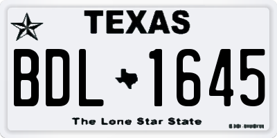 TX license plate BDL1645