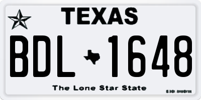TX license plate BDL1648