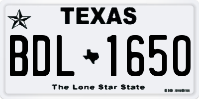 TX license plate BDL1650