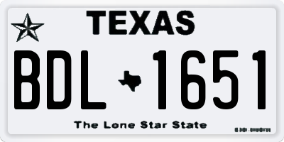 TX license plate BDL1651