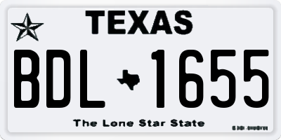 TX license plate BDL1655