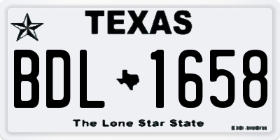 TX license plate BDL1658