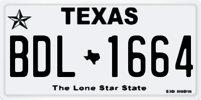 TX license plate BDL1664