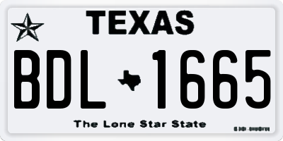 TX license plate BDL1665