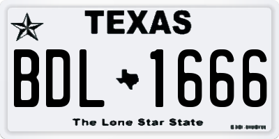 TX license plate BDL1666