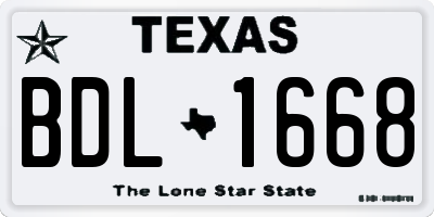 TX license plate BDL1668