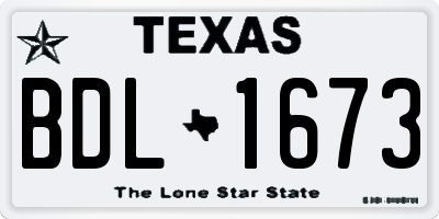 TX license plate BDL1673