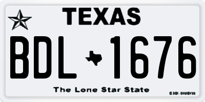 TX license plate BDL1676