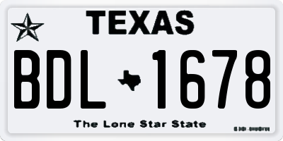 TX license plate BDL1678