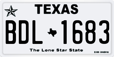 TX license plate BDL1683