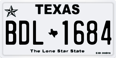 TX license plate BDL1684