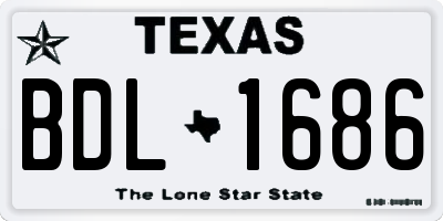 TX license plate BDL1686