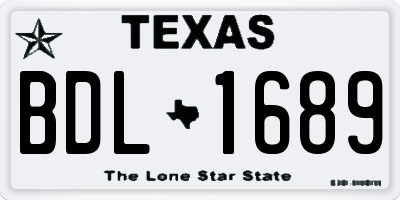 TX license plate BDL1689