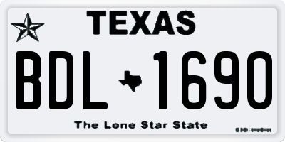TX license plate BDL1690