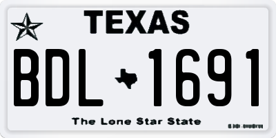 TX license plate BDL1691