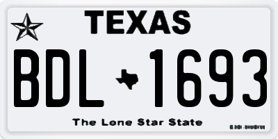 TX license plate BDL1693