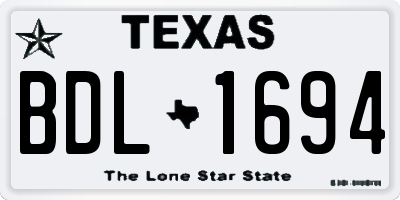 TX license plate BDL1694
