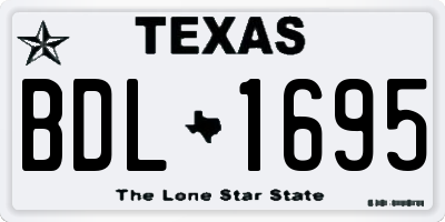 TX license plate BDL1695